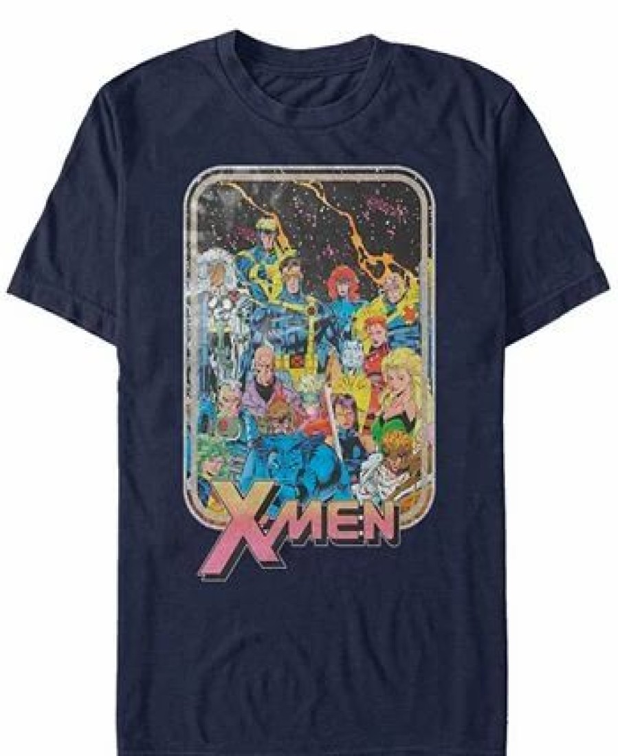 * Fifth Sun Marvel Men'S Comic Collection Vintage X-Men Team Group Shot Short Sleeve T-Shirt Navy Hot