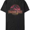 * Fifth Sun Jurassic Park Men'S Distressed Gradient Logo Short Sleeve T-Shirt Black Best