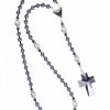 * Jet Black Crucifix, Hematite Rosary Hot