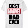 * Fifth Sun Men'S Best Marvel Dad Short Sleeve Crew T-Shirt White Wholesale