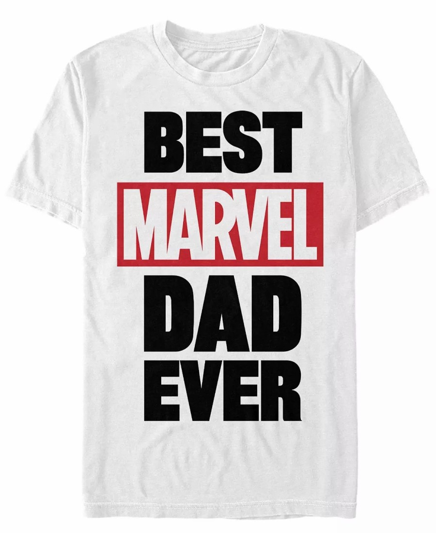 * Fifth Sun Men'S Best Marvel Dad Short Sleeve Crew T-Shirt White Wholesale