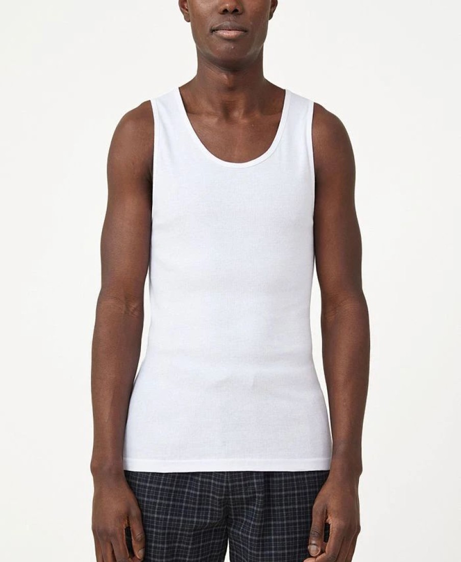 * Cotton On Men'S 2 2 Rib Tank Vintage White Clearance