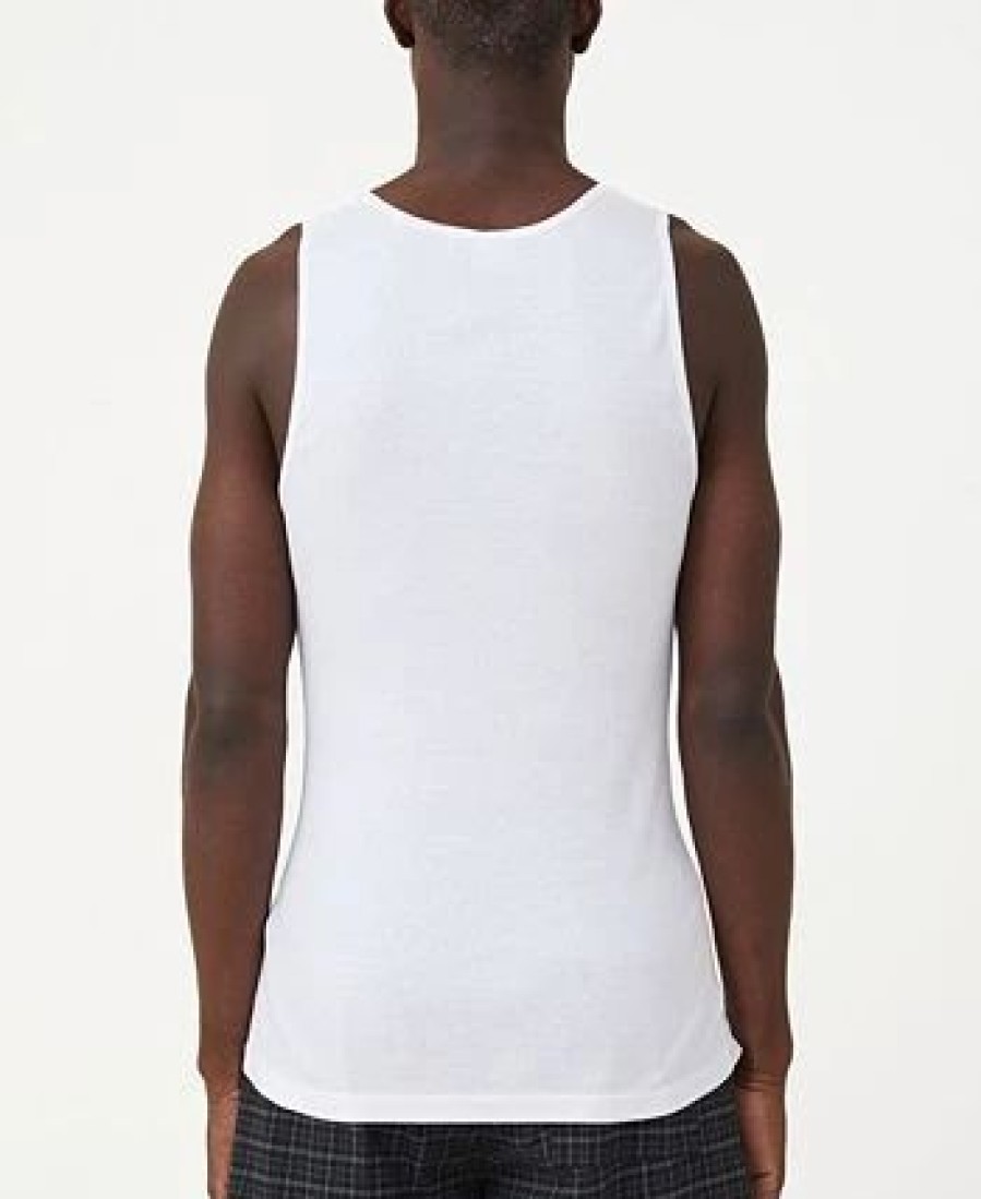 * Cotton On Men'S 2 2 Rib Tank Vintage White Clearance