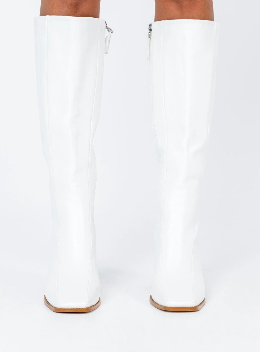 * Princess Polly Jessa Boots Matte Pu White Online