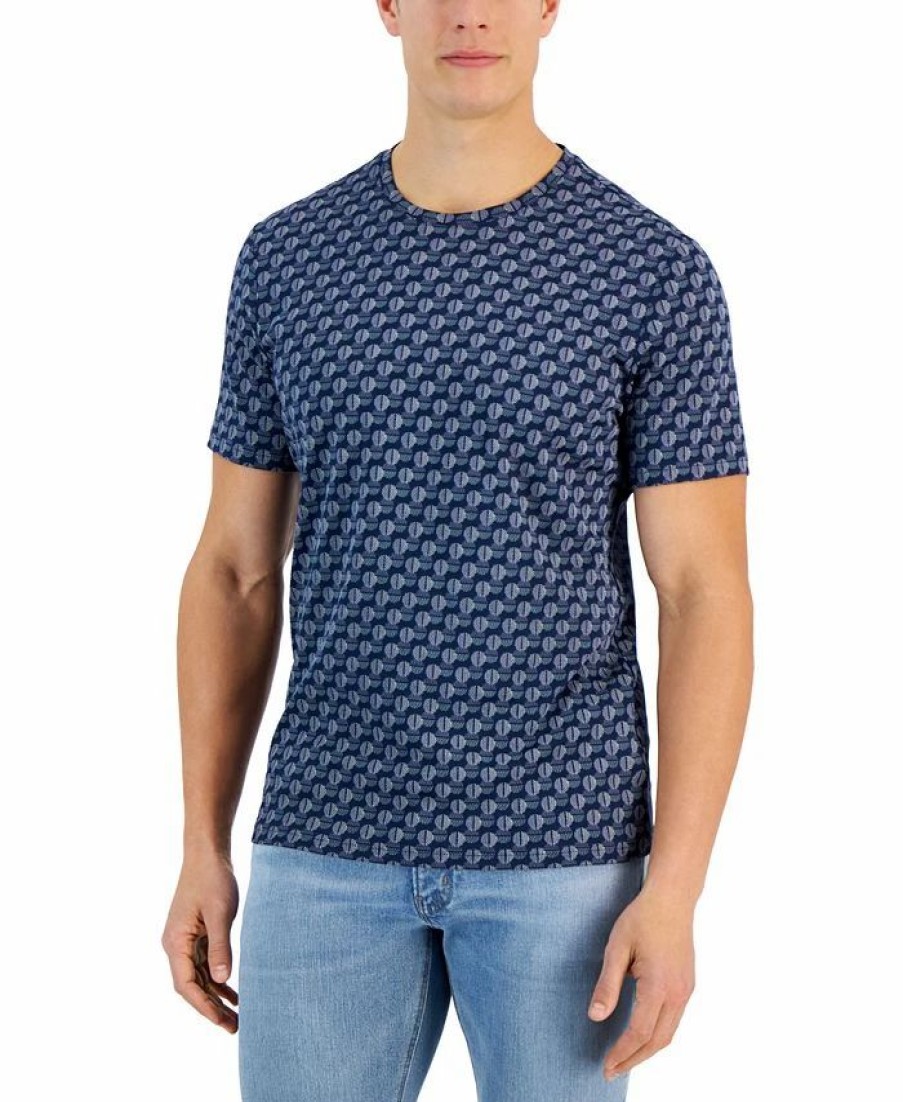 * Alfani Bove Short Sleeve Crewneck Geo Pattern T-Shirt, Created For Macy'S Hot