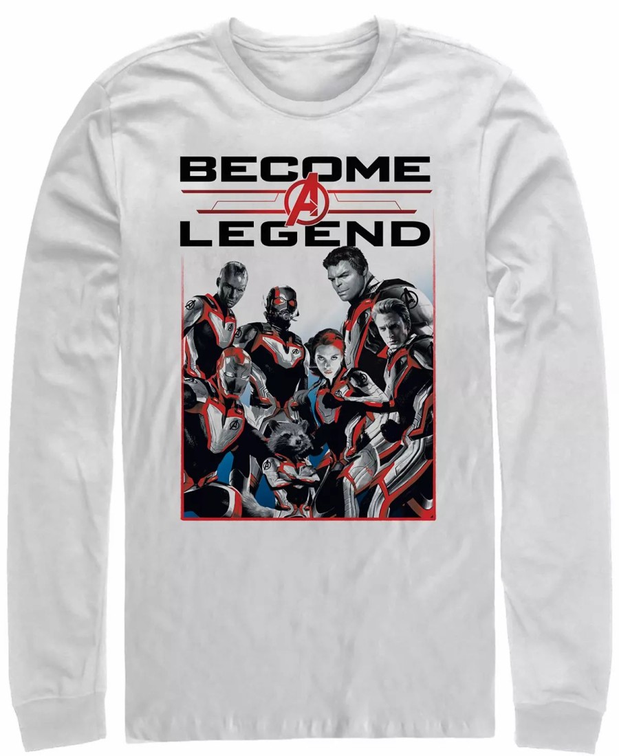 * Fifth Sun Marvel Men'S Avengers Endgame Become A Legend, Long Sleeve T-Shirt White New