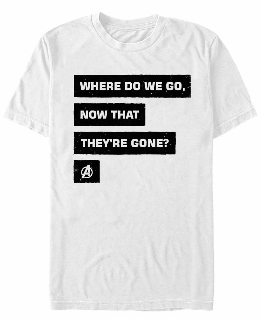 * Fifth Sun Marvel Men'S Avengers Endgame Where Do We Go Quote, Short Sleeve T-Shirt White Clearance