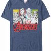 * Fifth Sun Marvel Men'S Comic Collection Classic Pop Art Group Panels Short Sleeve T-Shirt Navy Heath Best