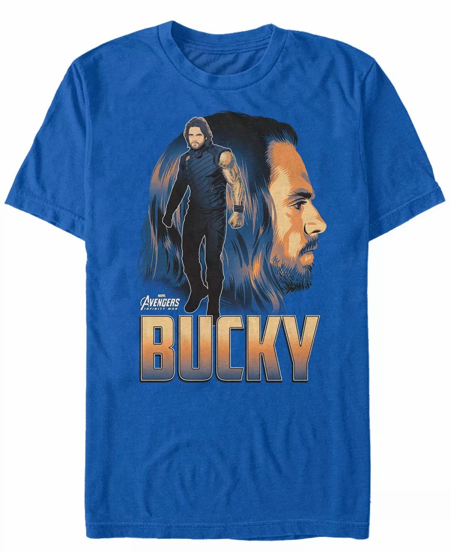 * Fifth Sun Marvel Men'S Avengers Infinity War Bucky The Winter Solider Pop Art Posed Profile Short Sleeve T-Shirt Royal Wholesale