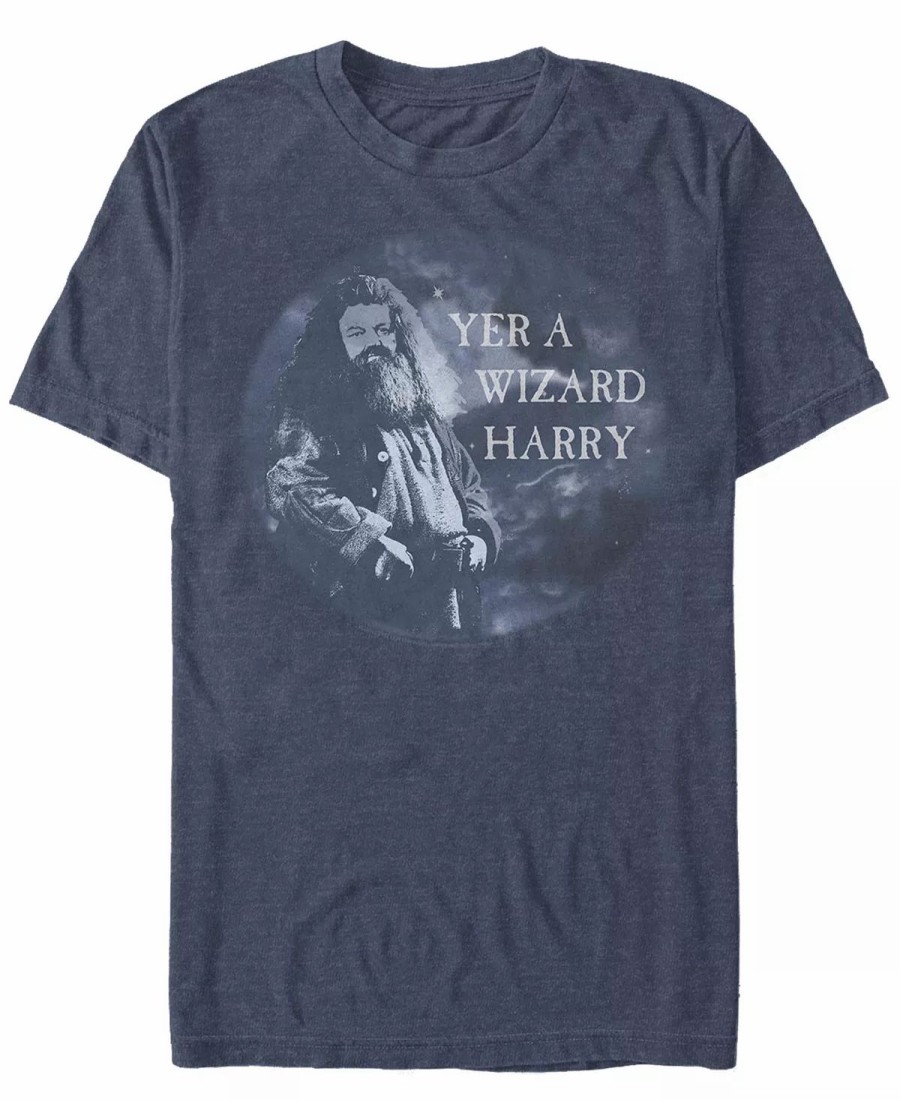 * Fifth Sun Men'S Yer A Wizard Short Sleeve Crew T-Shirt Navy Heather Hot