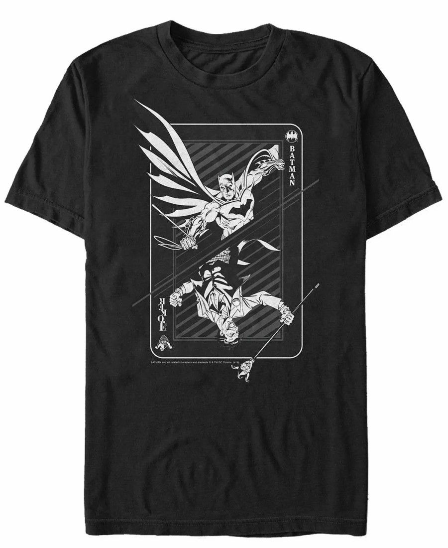 * Fifth Sun Dc Men'S Batman And Joker Playing Card Short Sleeve T-Shirt Black New