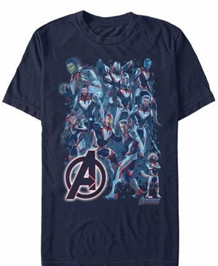 * Fifth Sun Marvel Men'S Avengers Endgame Avengers Suit Group Shot Short Sleeve T-Shirt Navy Hot