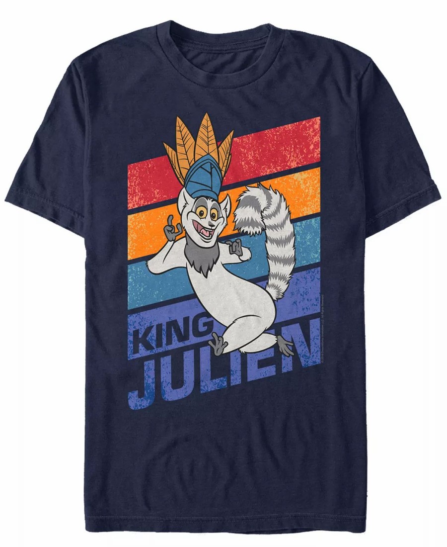 * Fifth Sun Madagascar Men'S King Julien Short Sleeve T-Shirt Navy Best