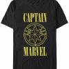 * Fifth Sun Marvel Men'S Captain Marvel Yellow Captain Marvel Symbol Short Sleeve T-Shirt Black Best