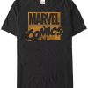 * Fifth Sun Marvel Men'S Comics Distressed Orange Logo Short Sleeve T-Shirt Black Hot