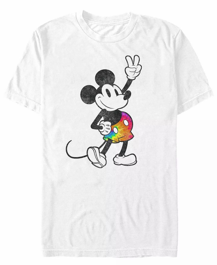 * Fifth Sun Men'S Tie Dye Mickey Short Sleeve Crew T-Shirt White Clearance