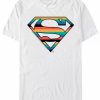 * Fifth Sun Dc Men'S Superman Stripes Logo Short Sleeve T-Shirt White Clearance