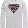 * Fifth Sun Men'S Superman Concrete Logo Long Sleeve Crew Tee White Clearance