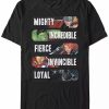 * Fifth Sun Marvel Men'S Avengers Adjectives Mighty Incredible Fierce Invincible Loyal, Short Sleeve T-Shirt Black Best