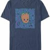 * Fifth Sun Men'S Marvel Film I Am Groot Text Head Short Sleeve T-Shirt Navy Heather Clearance