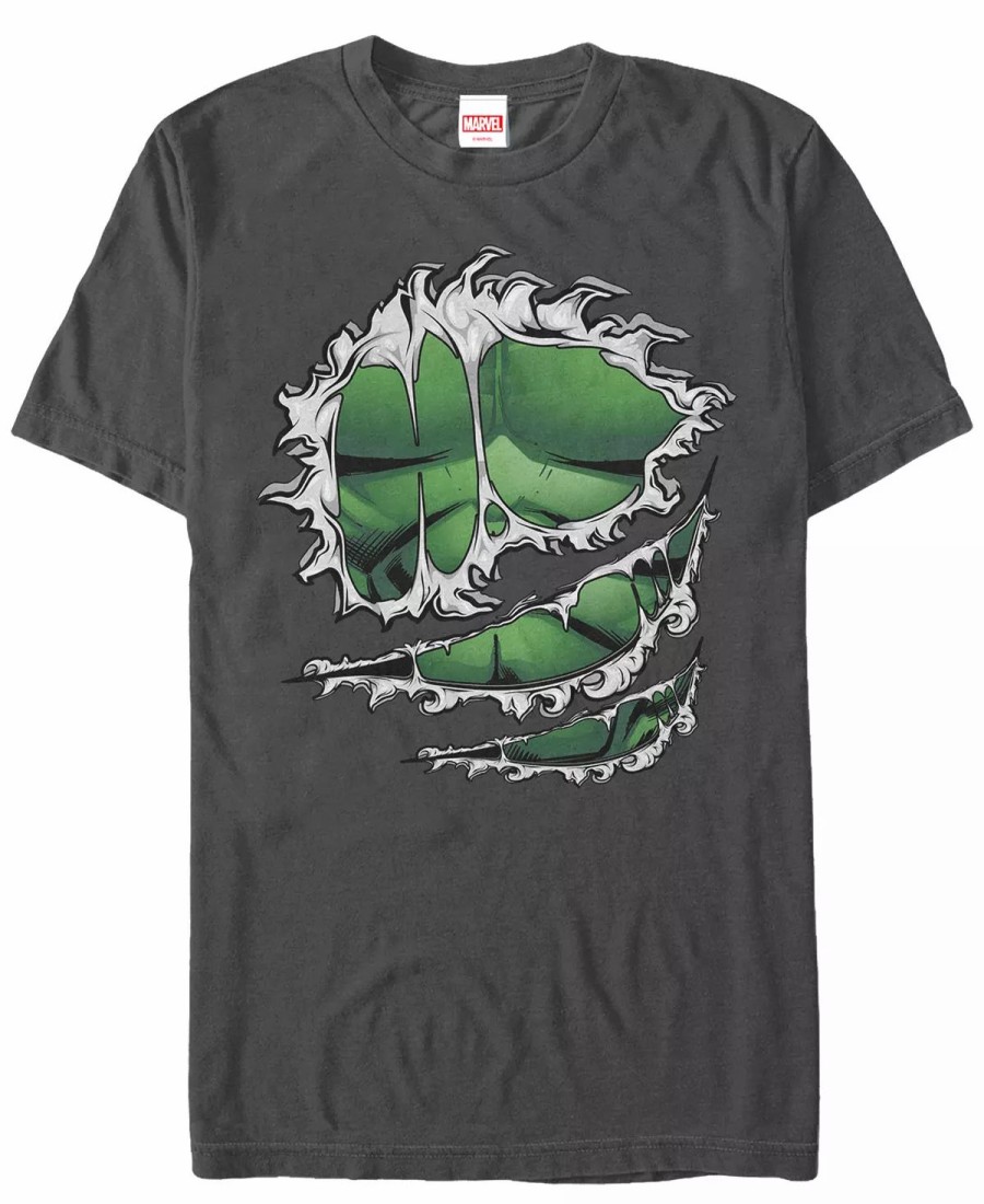 * Fifth Sun Marvel Men'S Hulk Chest Costume Short Sleeve T-Shirt Charcoal Wholesale