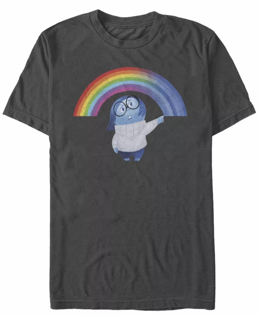 * Fifth Sun Men'S Sadness Rainbow Short Sleeve Crew T-Shirt Charcoal Clearance