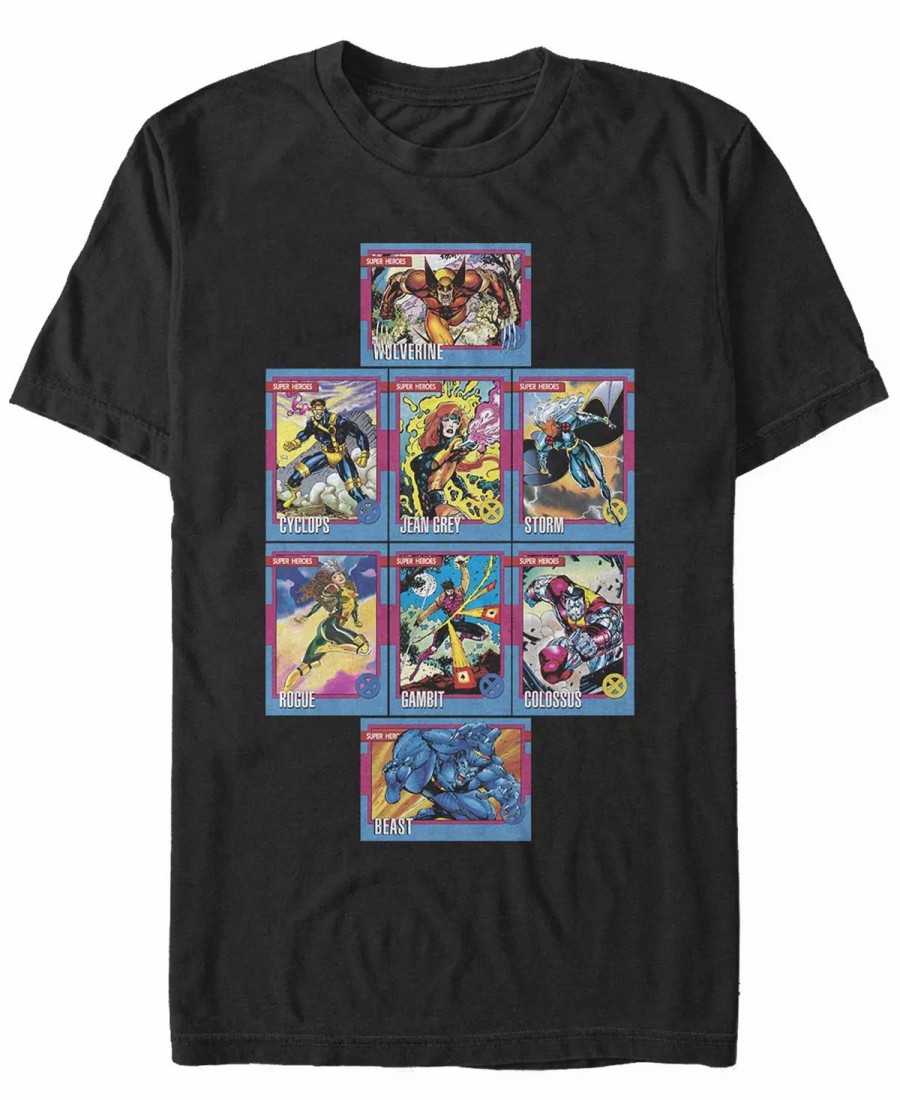 * Fifth Sun Men'S X-Men Core Cards Short Sleeve Crew T-Shirt Black New