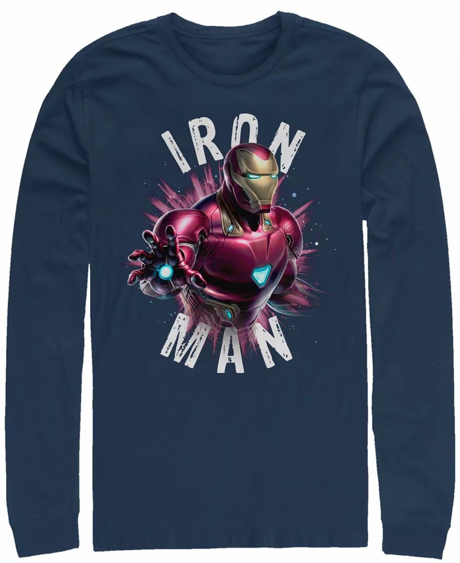 * Fifth Sun Marvel Men'S Avengers Endgame Iron Man Particle Burst, Long Sleeve T-Shirt Navy Wholesale