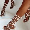 * Princess Polly Allegro Wedged Heels Bone Beige Best