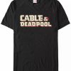 * Fifth Sun Marvel Men'S Cable Deadpool Text Logo, Short Sleeve T-Shirt Black Clearance