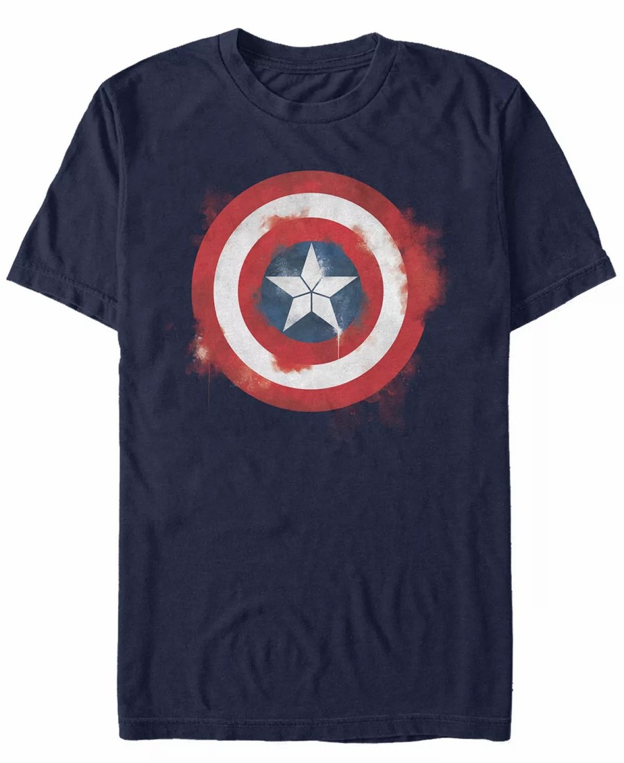 * Fifth Sun Marvel Men'S Avengers Endgame Captain America Spray Paint Logo, Short Sleeve T-Shirt Navy Wholesale