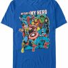 * Fifth Sun Marvel Men'S Comic Collection My Dad Is My Hero Short Sleeve T-Shirt Royal Online