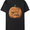 * Fifth Sun Marvel Men'S Comic Logo Carved Pumpkin Short Sleeve T-Shirt Black Hot