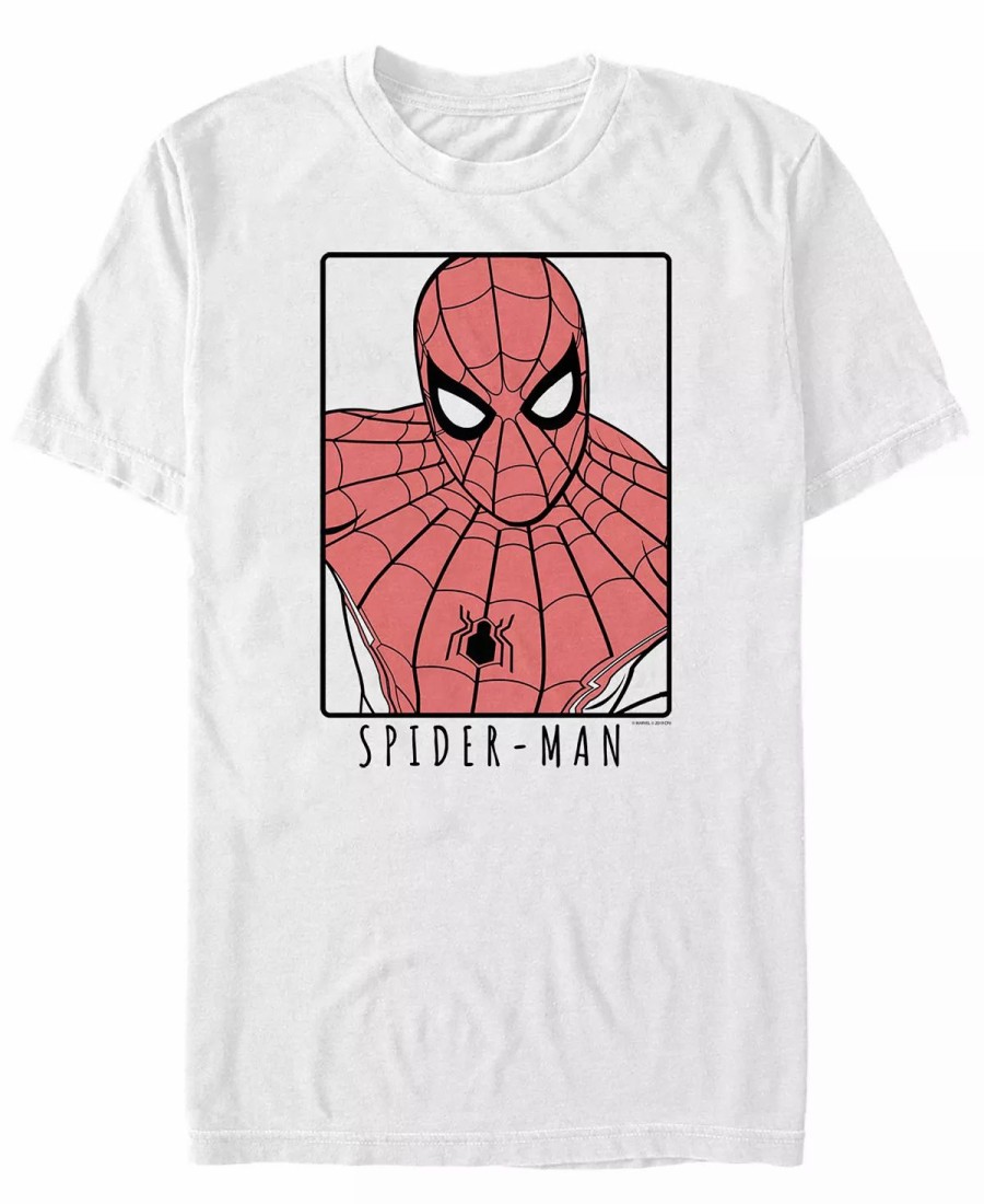 * Fifth Sun Marvel Men'S Spider-Man Painted Spider-Man Portrait Short Sleeve T-Shirt White Hot