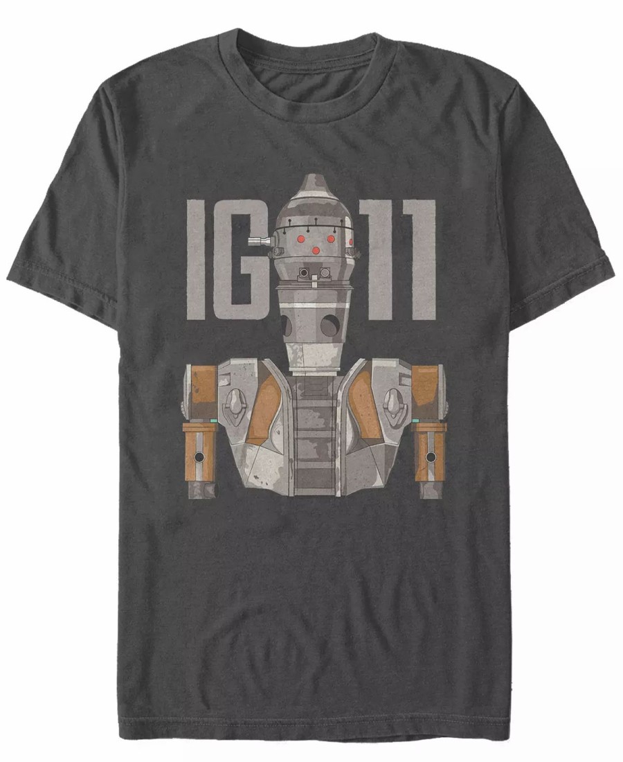 * Fifth Sun Ar Wars The Mandalorian Ig-11 Simple Portrait Short Sleeve Men'S T-Shirt Charcoal Clearance