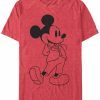 * Fifth Sun Men'S Formal Mickey Short Sleeve T-Shirt Red Wholesale