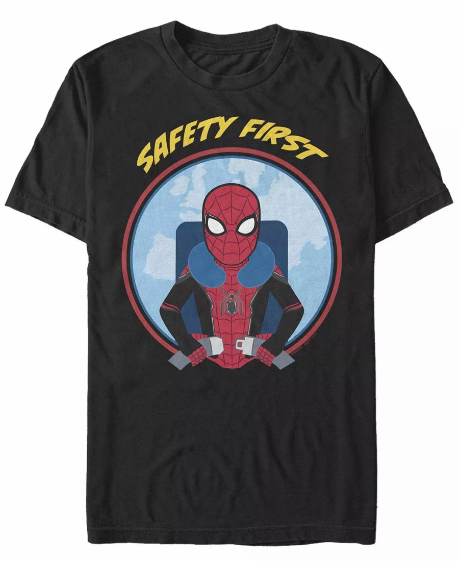 * Fifth Sun Marvel Men'S Spider-Man Far From Home Buckle Up Safety First, Short Sleeve T-Shirt Black Best