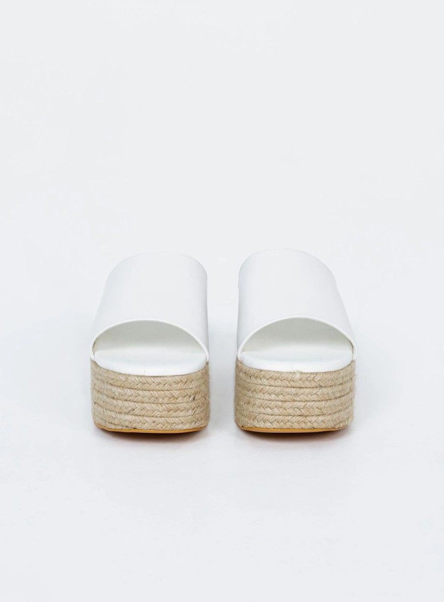 * Princess Polly Lower Impact Arton Espadrille Platform Sandals White Wholesale