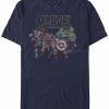 * Fifth Sun Men'S Marvel Group Short Sleeve Crew T-Shirt Navy New