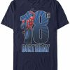 * Fifth Sun Men'S Marvel Spider-Man Swinging 18Th Birthday Short Sleeve T-Shirt Navy Best