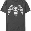 * Fifth Sun Marvel Men'S Venom Symbol Big Face, Short Sleeve T-Shirt Charcoal Hot