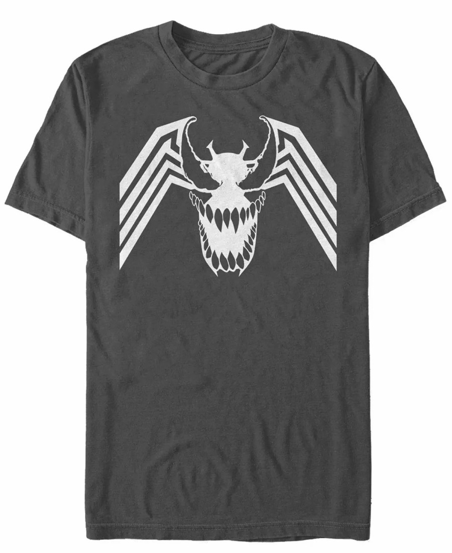 * Fifth Sun Marvel Men'S Venom Symbol Big Face, Short Sleeve T-Shirt Charcoal Hot