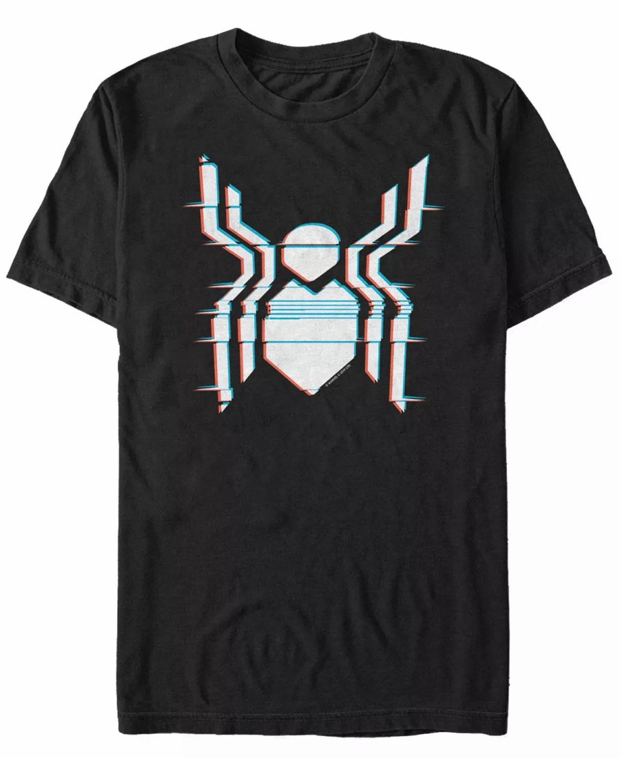 * Fifth Sun Marvel Men'S Spider-Man Far From Home Glitch Chest Logo Short Sleeve T-Shirt Black Clearance