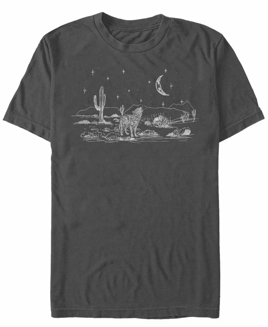 * Fifth Sun Men'S Wolf Moon Desert Short Sleeve Crew T-Shirt Charcoal Wholesale