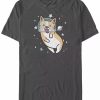 * Fifth Sun Men'S Space Corgi Short Sleeve Crew T-Shirt Charcoal Best