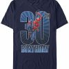 * Fifth Sun Men'S Marvel Spider-Man Swinging 30Th Birthday Short Sleeve T-Shirt Navy Clearance