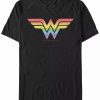 * Fifth Sun Men'S Wonder Woman Wonder Rainbow Short Sleeve T-Shirt Black Wholesale