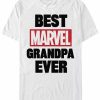 * Fifth Sun Men'S Best Marvel Grandpa Short Sleeve Crew T-Shirt White Wholesale