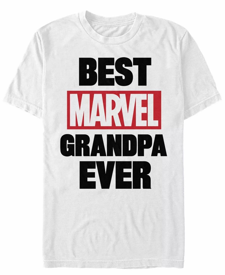 * Fifth Sun Men'S Best Marvel Grandpa Short Sleeve Crew T-Shirt White Wholesale