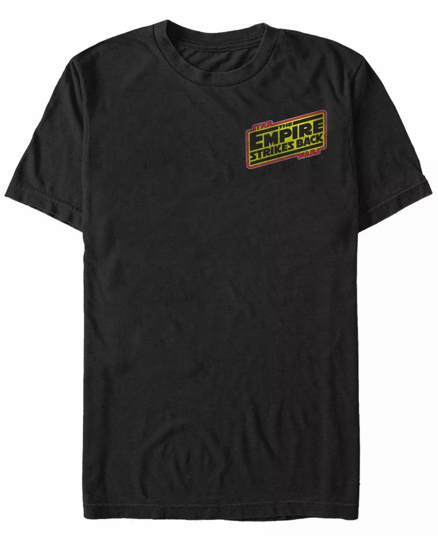 * Fifth Sun Ar Wars Men'S The Empire Strikes Back Distressed Left Chest Logo Short Sleeve T-Shirt Black Clearance